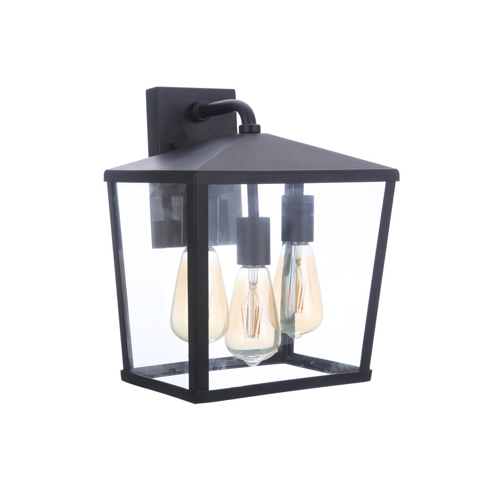 Outdoor Lantern 3 Light In Midnight And Clear Glass