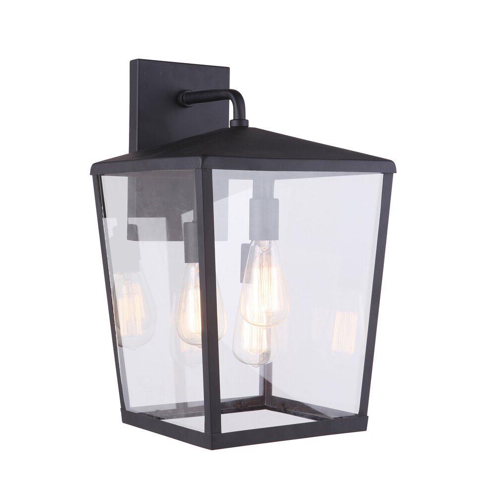 Outdoor Lantern 3 Light In Midnight And Clear Glass