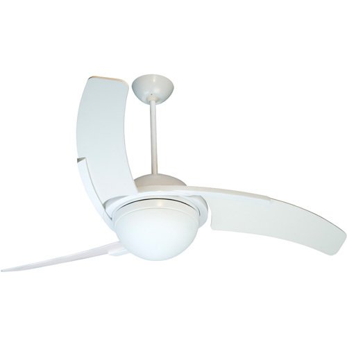 54" Ceiling Fan in White with Blades and Integrated Light Kit