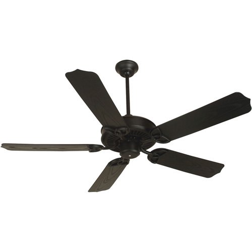 52" Outdoor Patio Ceiling Fan with Outdoor Standard Blades in Flat Black