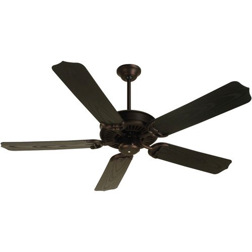 52" Porch Ceiling Fan in Oiled Bronze with Outdoor Standard Blades in Brown