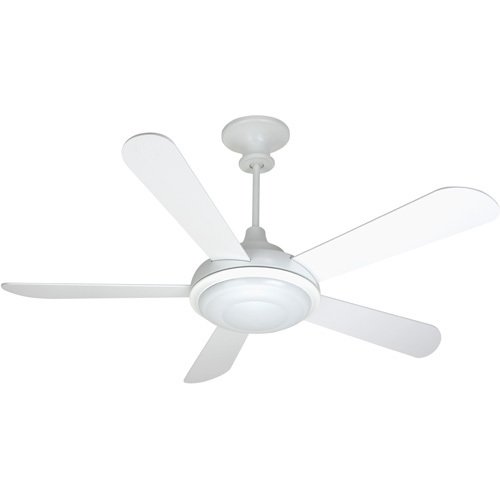 52" Ceiling Fan with Specialty Blades in White and Integrated Light Kit