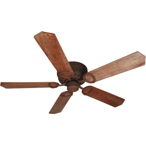 52" Ceiling Fan in Rustic Iron with Custom Wood Blades in Washed Walnut Birch