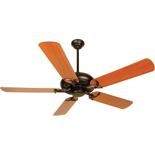 52" Ceiling Fan in Oiled Bronze with Plus Reversible Blades in Cherry/Rosewood