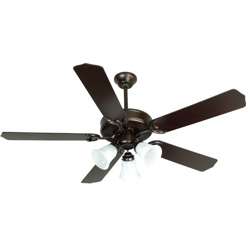 52" CD Ceiling Fan with Contractor Blades in Oiled Bronze and Light Kit