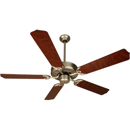 52" Contractor's Design Ceiling Fan in Brushed Nickel with Contractor Blades in Rosewood