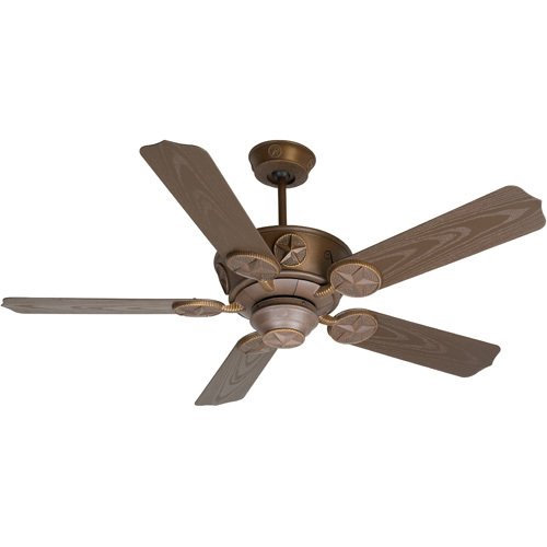 52" Ceiling Fan in Aged Bronze with Outdoor Standard Blades in Brown