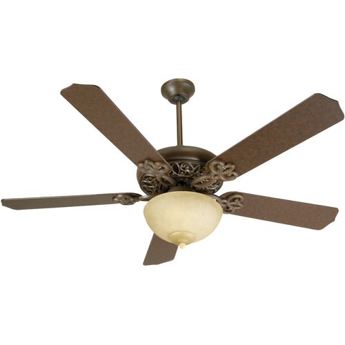 52" Ceiling Fan with Contractor Blades in Aged Bronze and Light Kit