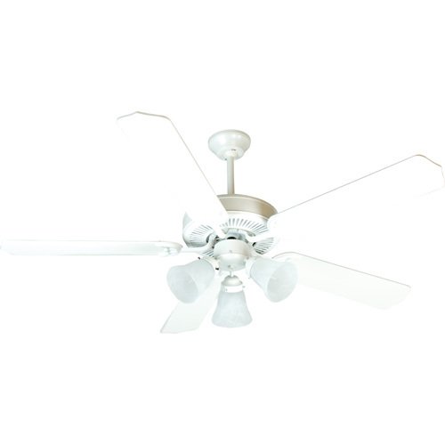 52" CD Ceiling Fan with Contractor Blades in White and Light Kit