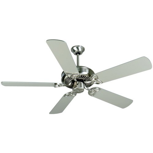 52" Ceiling Fan in Stainless Steel with Plus Blades in Brushed Nickel