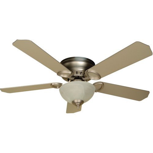 52" Ceiling Fan with Standard Blades in Brushed Nickel and Budget Alabaster Light Kit