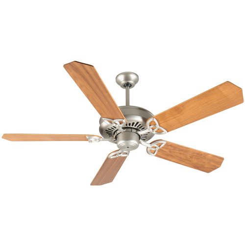 52" Ceiling Fan in Brushed Nickel with Custom Wood Blades in Walnut