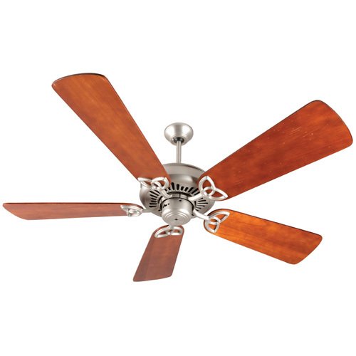 54" Ceiling Fan in Brushed Nickel with Premier Blades in Distressed Cherry