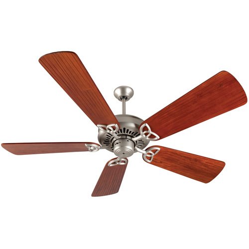 54" Ceiling Fan in Brushed Nickel with Premier Blades in Hand Scraped Cherry
