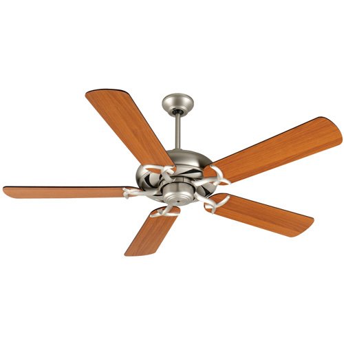 52" Ceiling Fan in Brushed Nickel with Plus Reversible Blades in Cherry/Rosewood