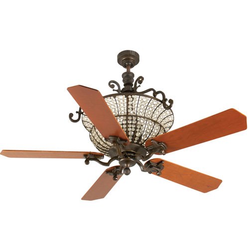 52" Ceiling Fan in Peruvian with Custom Wood Blades in Cherry