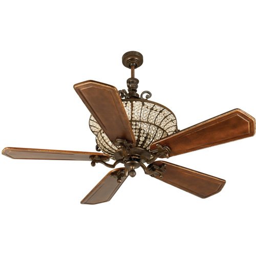 56" Ceiling Fan in Peruvian with Custom Carved Blades in Ophelia Walnut/Vintage Madera