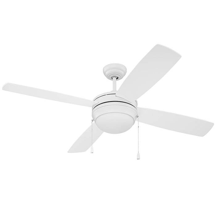 52" NRG Ceiling Fan in Matte White with Matte White Blades and Opal Frost Glass