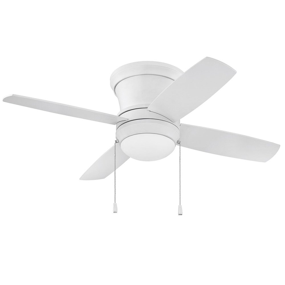 52" Hugger Ceiling Fan in Matte White with Matte White Blades and Opal Frost Glass