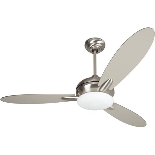 52" Ceiling Fan in Stainless Steel with Custom Blades and Integrated Light Kit