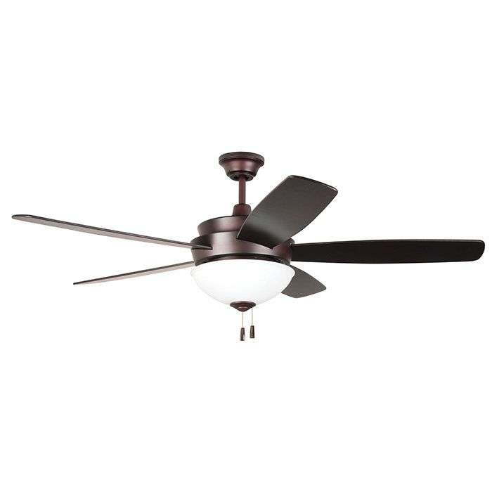 52" Ceiling Fan with Blades Included in Oiled Bronze and White Frost Glass