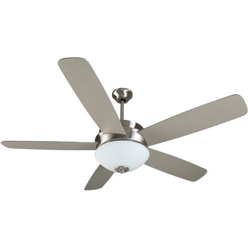 52" Ceiling Fan in Stainless Steel with Custom Blades and Light Kit