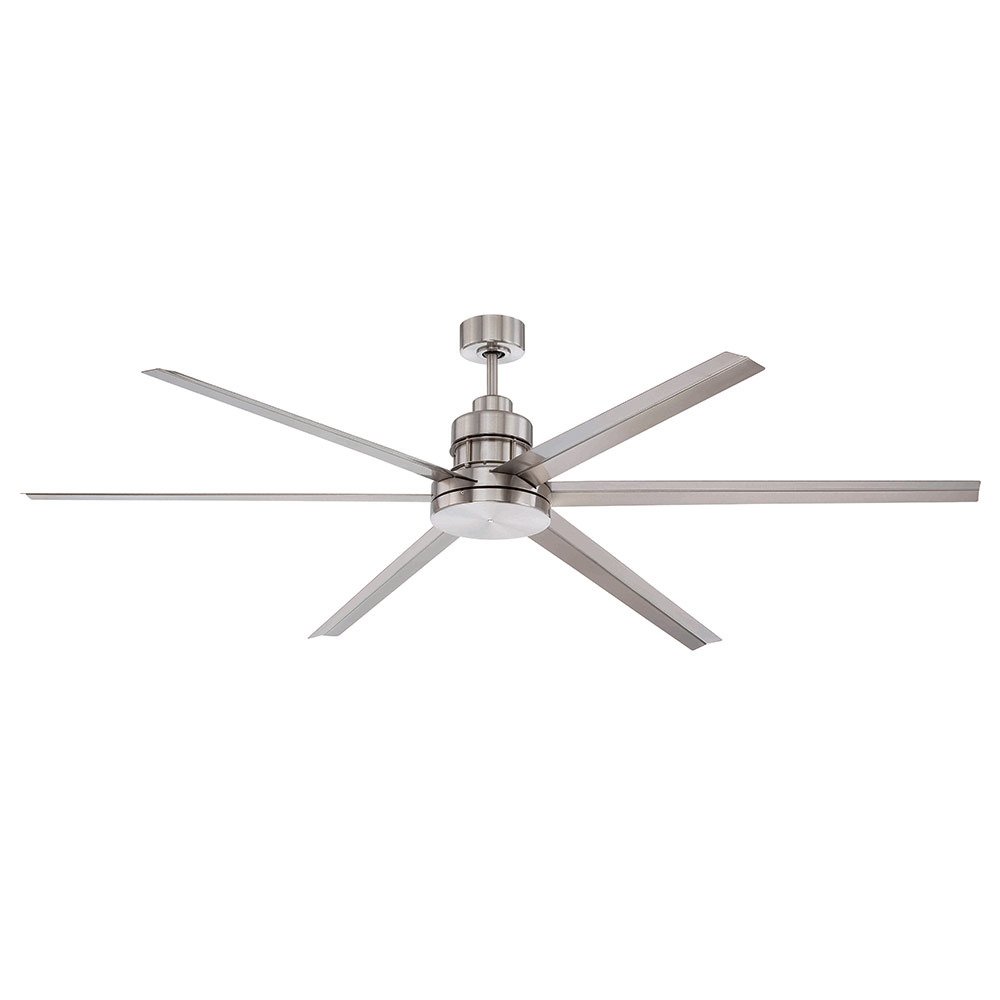 72" Ceiling Fan in Brushed Polished Nickel with Brushed Polished Nickel Blades