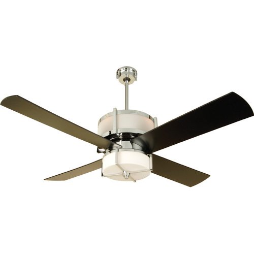 56" Ceiling Fan in Chrome with Blades and Integrated Light Kit