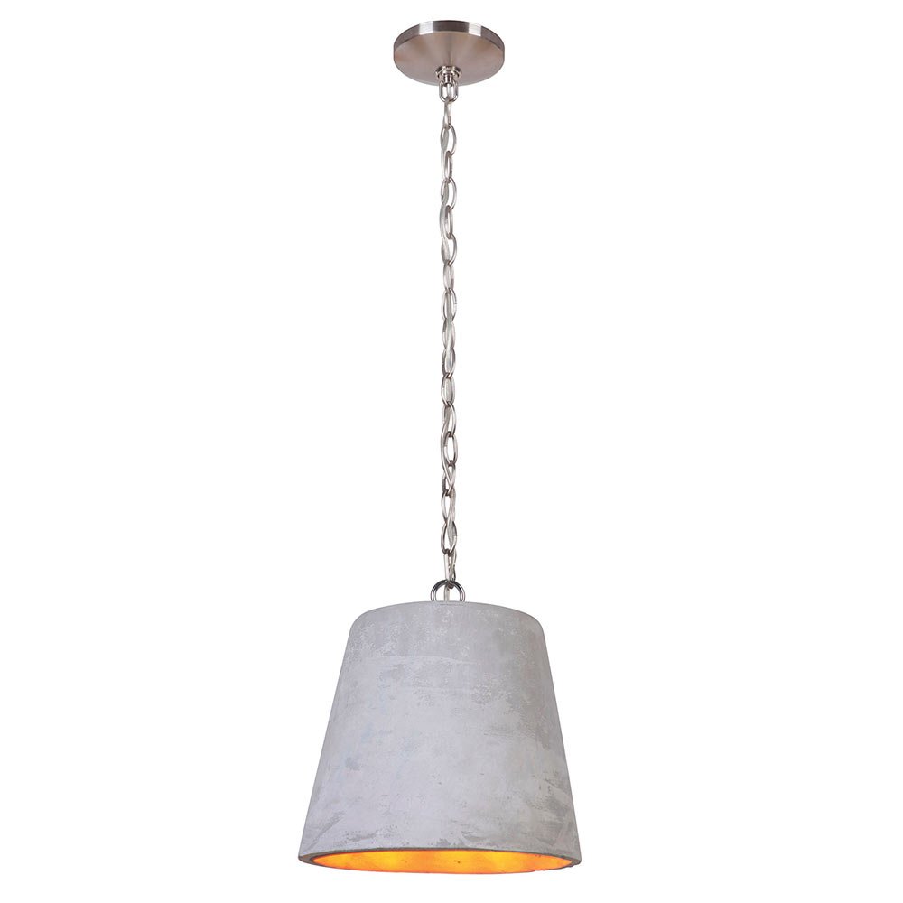 1 Light Mini Pendant w/ Chain in Brushed Polished Nickel