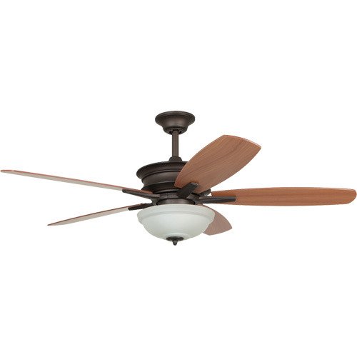 52" Ceiling Fan with Bowl Light Kit in Espresso with Cherry/Walnut Blades