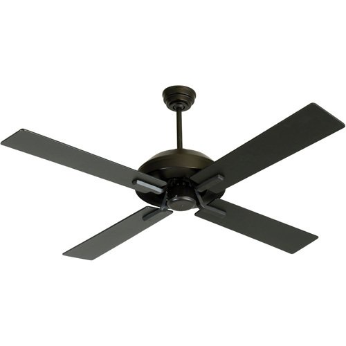 52" Ceiling Fan in Flat Black with Blades and Optional Light Kit