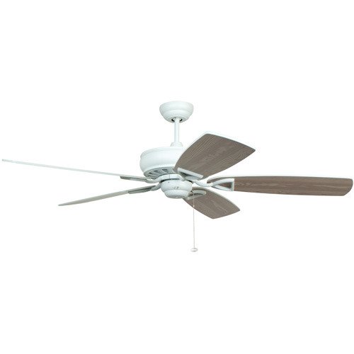 56" Ceiling Fan in White with Matte White/Maple Blades