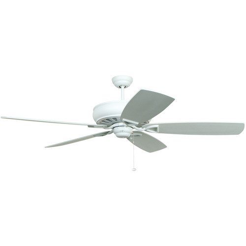 62" Ceiling Fan in White with Matte White/Maple Blades