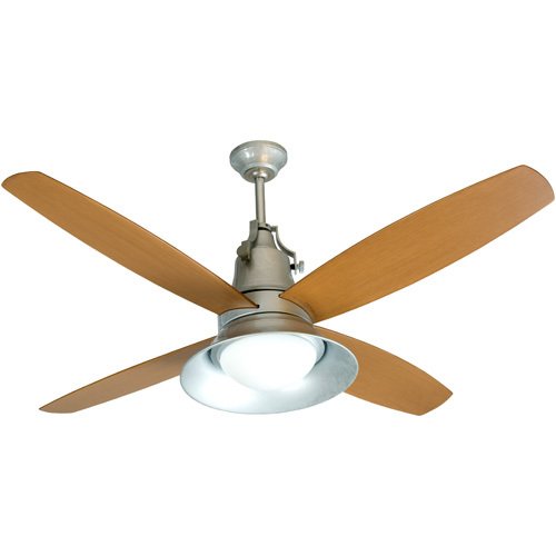 52" Ceiling Fan in Galvanized with Blades and Integrated Light Kit