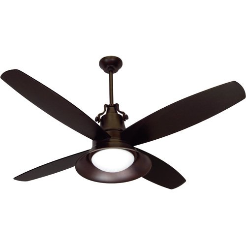 52" Ceiling Fan in Oiled Bronze Gilded with Blades and Integrated Light Kit