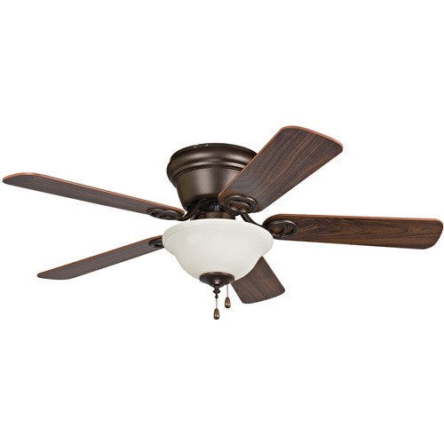 42" Hugger Ceiling Fan with Bowl in Oil Rubbed Bronze with Classic Walnut Blades