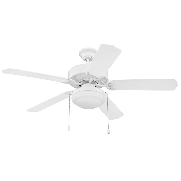 52" Ceiling Fan in White with White Blades and Matte White Plastic