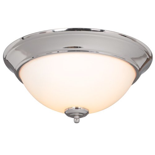13" Step Pan Flush Mount Light in Polished Nickel with White Frost Glass