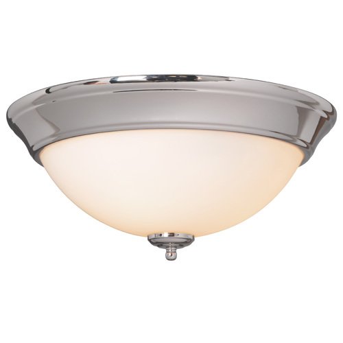 15" Step Pan Flush Mount Light in Polished Nickel with White Frost Glass