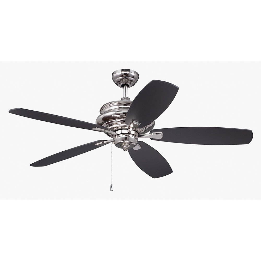 52" Ceiling Fan with Blades Included in Polished Nickel