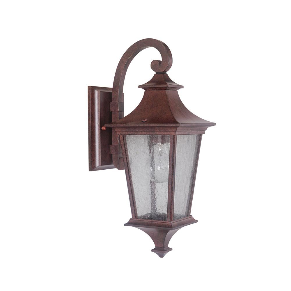 1 Light Small Wall Mount in Aged Bronze with Clear Seeded Glass