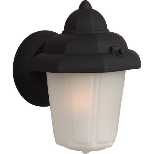 6" Wall Light in Matte Black with Frosted Glass