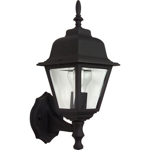 6" Exterior Wall Light in Matte Black with Clear Beveled Glass