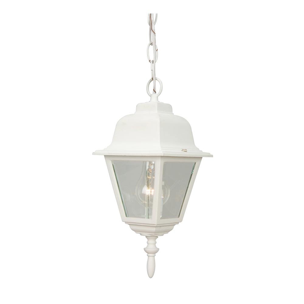 1 Light Pendant in Matte White with Clear Beveled Glass