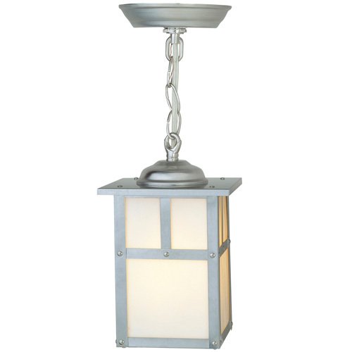 6" Hanging Exterior Light in Stainless Steel with Frosted Glass