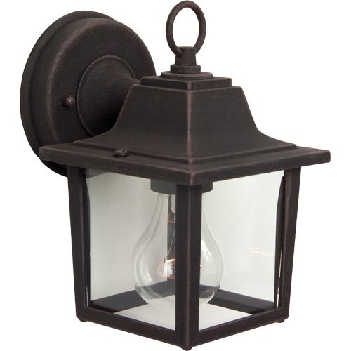 5 1/4" Exterior Wall Light in Rust with Clear Glass