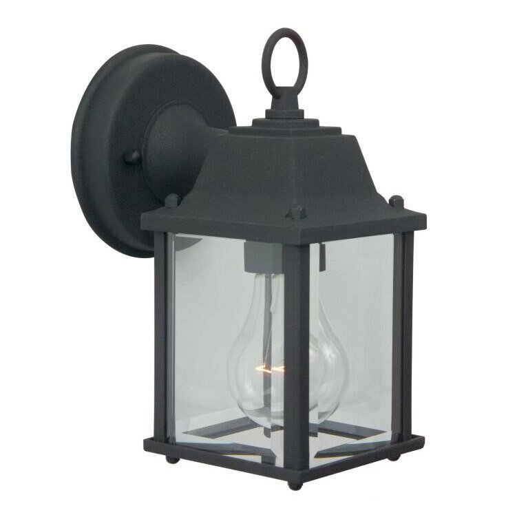 1 Light Small Wall Mount in Matte Black with Clear Glass