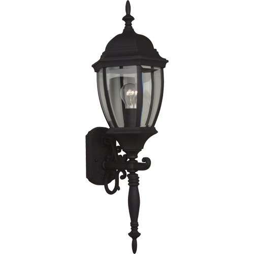9 1/2" Exterior Wall Light in Matte Black with Clear Beveled Glass