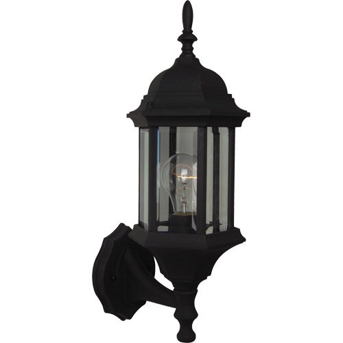 6 1/2" Exterior Wall Light in Matte Black with Clear Beveled Glass