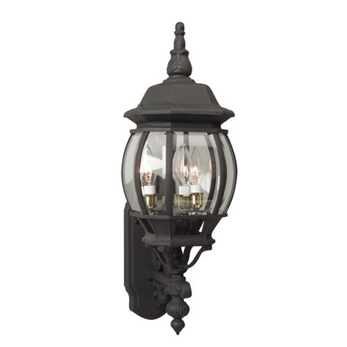 8" Exterior Wall Light in Matte Black with Clear Beveled Glass